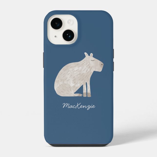 Cute Capybara Personalized iPhone Case (Back)