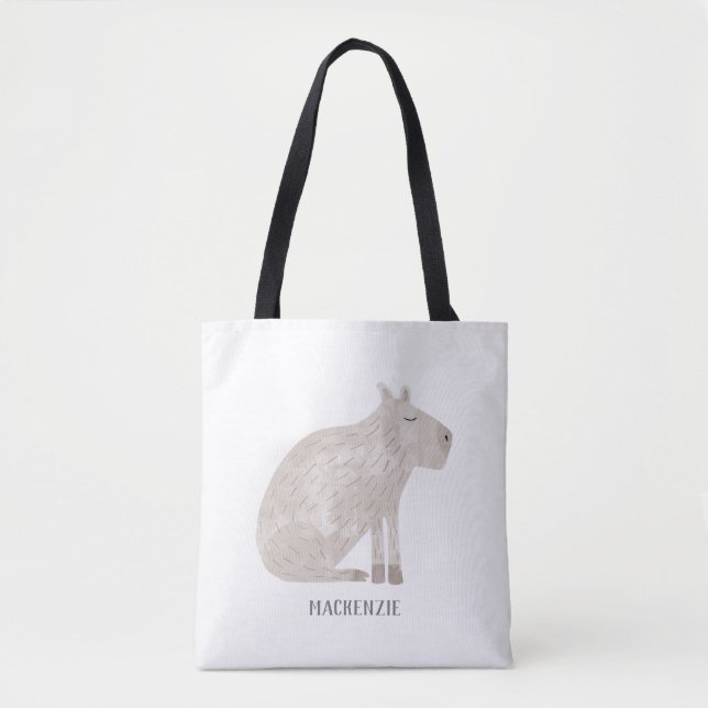 Cute Capybara Personalized Tote Bag (Front)