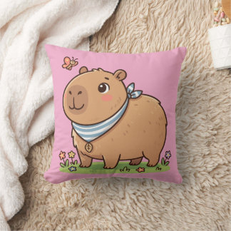 Cute Capybara Pillow | Adorable Animal Throw Cushi