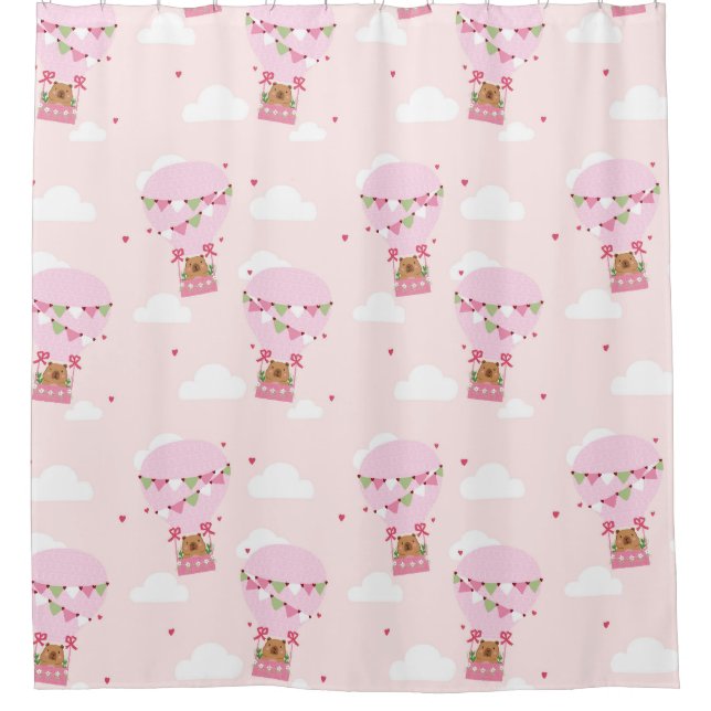 Cute Capybara Pink Hot Air Balloon  (Front)
