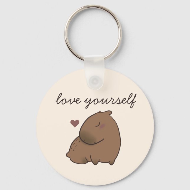 Cute capybara post-it notes keychain (Front)