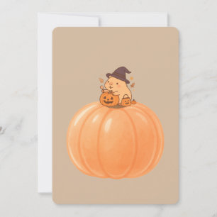 Cute Capybara Pumpkin Halloween Card