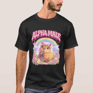 Cute capybara rainbow floral funny for men women T-Shirt