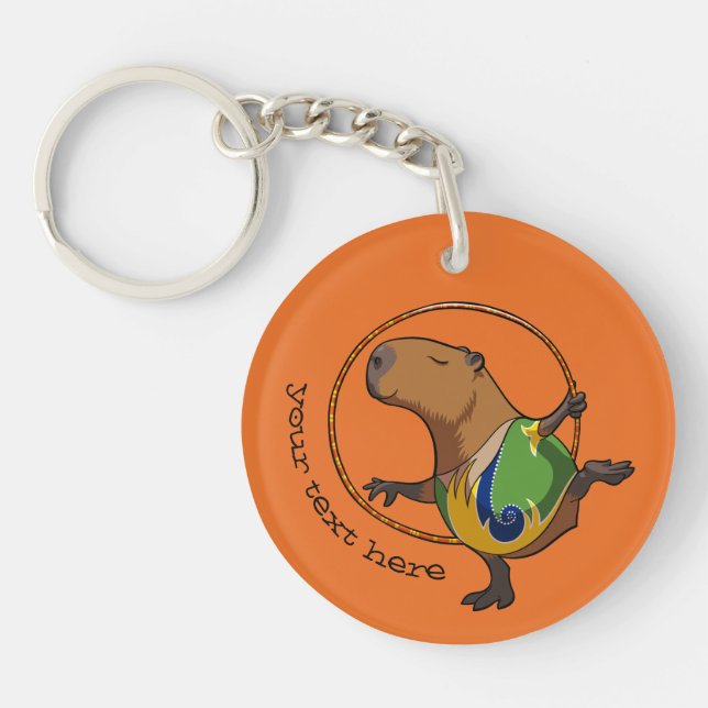 Cute Capybara Rhythmic Gymnastics Hoop Cartoon (Devant)