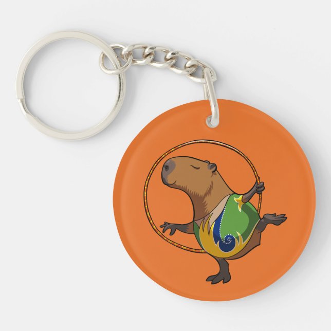 Cute Capybara Rhythmic Gymnastics Hoop Cartoon (Devant)