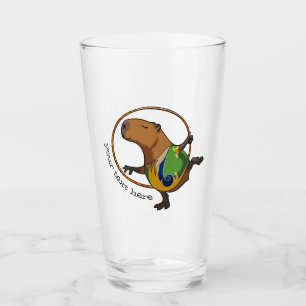 Cute Capybara Rhythmic Gymnastics Hoop Cartoon Glass