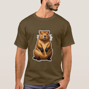 Cute Capybara Rodent Animal Illustration T-Shirt
