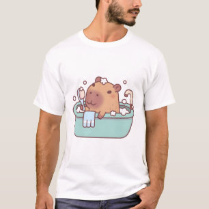 Cute Capybara Taking A Bath In Bathtub T-Shirt