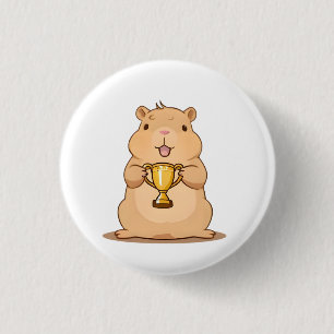 Cute Capybara Trophy Winner Kawaii Design 1 Inch Round Button