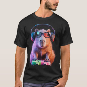 Cute Capybara Video Games Capybara Gamer Gaming Bo T-Shirt