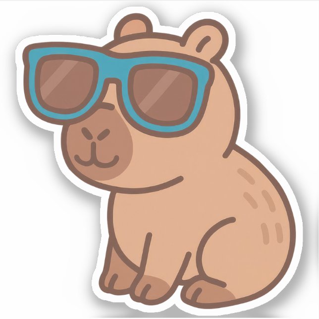Cute Capybara Vinyl Stickers (Front)