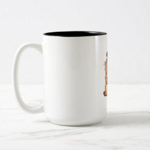 Cute Capybara with Daisy Flower Kawaii Design Two-Tone Coffee Mug