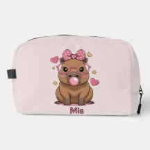 Cute Capybara with Glasses and Bubblegum