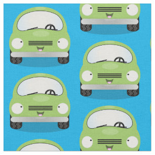 Cute car cartoon pattern fabric