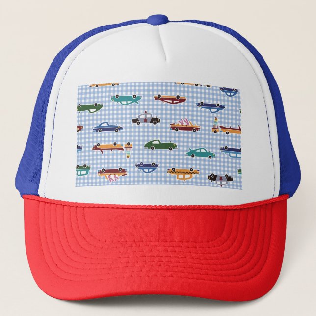 Cute Car Sketch: Simple Seamless Trucker Hat (Front)