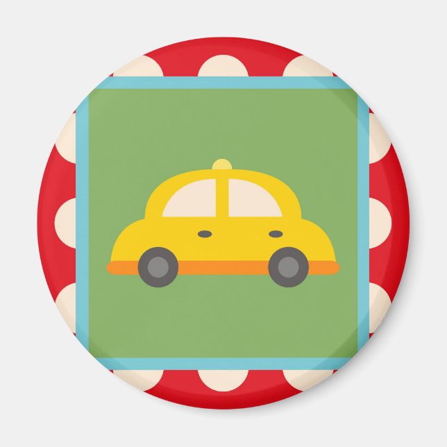 Cute Car Transportation Theme Baby Kids Gifts Magnet (Front)