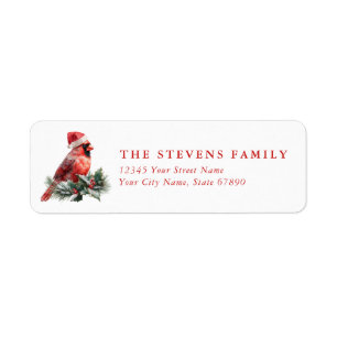 Cute Cardinal Bird Return Address Labels