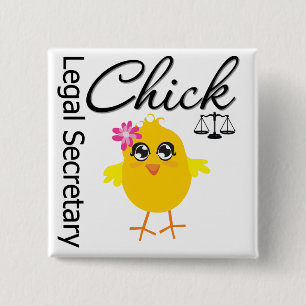 Cute Career Chick - Legal Secretary 2 Inch Square Button