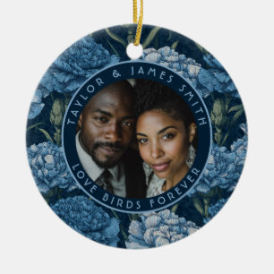 Cute Carnation Charm Wildflower Wedding Ceramic Ornament