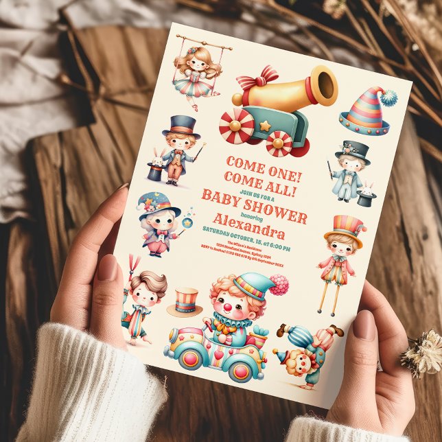Cute Carnival Circus Baby Shower Invitation (Creator Uploaded)