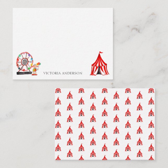 Cute Carnival Circus Show Clowns Balloons Kids Card (Front/Back)