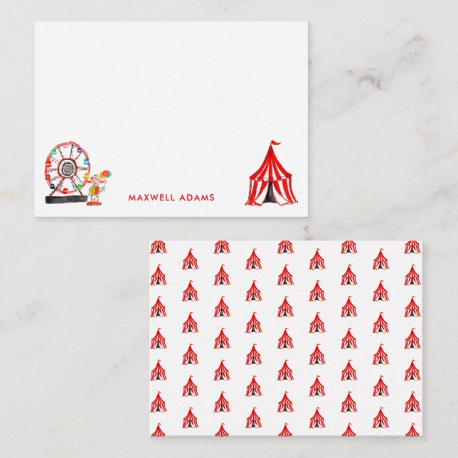 Cute Carnival Circus Show Clowns Balloons Kids Card (Front/Back)