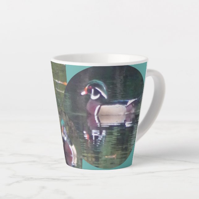 Cute Carolina Duck Design Latte Mug (Right Angle)