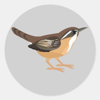 Cute Carolina Wren Classic Round Sticker