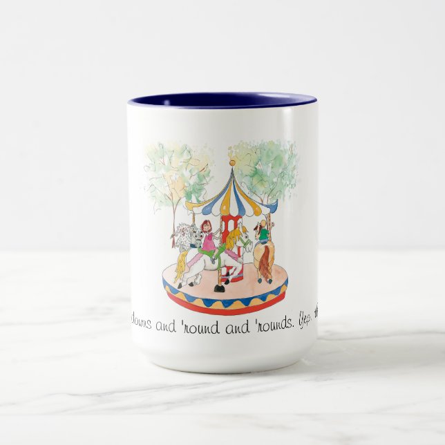 Cute Carousel Fun Colourful Childrens Ilustration Mug (Center)