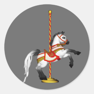 Cute Carousel Horse 1med Classic Round Sticker