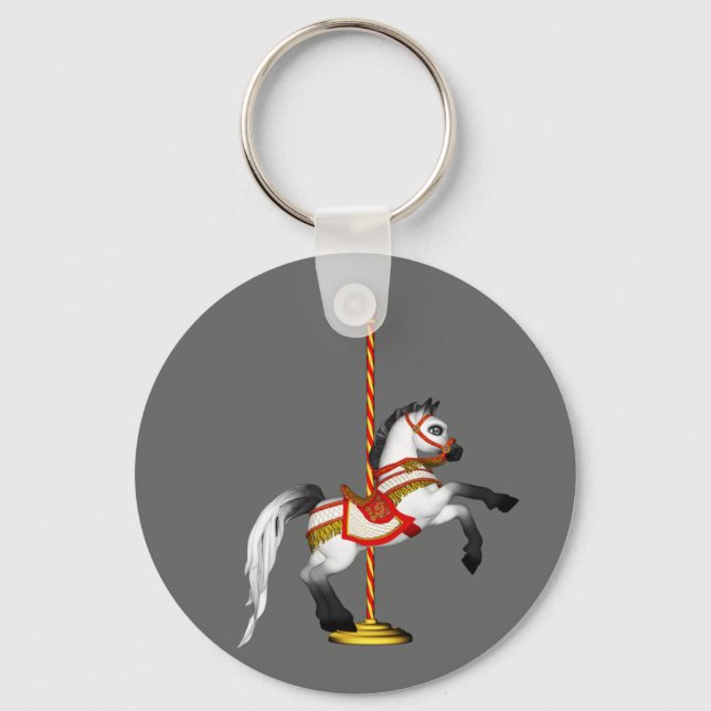 Cute Carousel Horse 1med Keychain (Front)