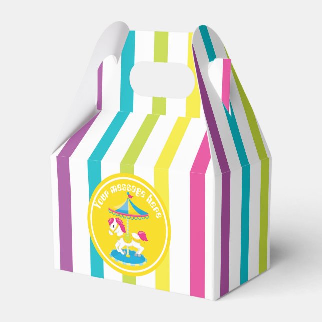 Cute Carousel horse theme park party box (Front Side)