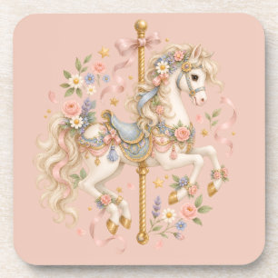 Cute Carousel Horse Vintage Art Coaster