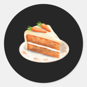 Cute Carrot Cake Slice for Women Colourful Cake Classic Round Sticker