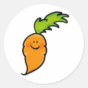 Cute carrot classic round sticker