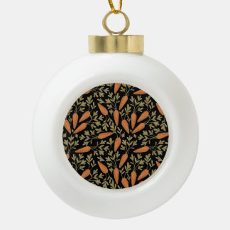 Cute Carrot Hand Drawn Pattern Ceramic Ball Christmas Ornament