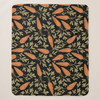 Cute Carrot Hand Drawn Pattern Sherpa Blanket