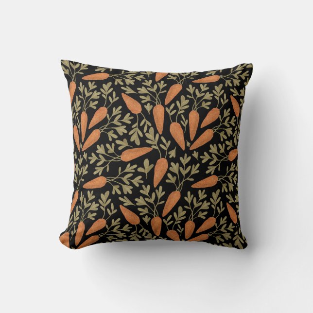 Cute Carrot Hand Drawn Pattern Throw Pillow (Front)