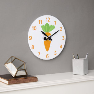Cute Carrot Kids Clock with Googly Eyes Watch