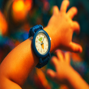 Cute Carrot Kids Clock with Googly Eyes Watch