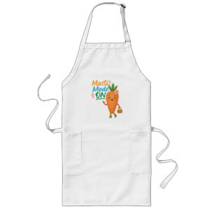 Cute Carrot Masti Mode ON Apron Fun Cartoon Cookin