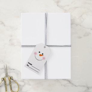 Cute Carrot Nose Snowman Gift Tags