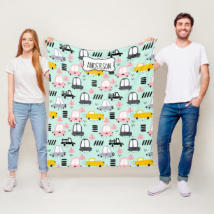 Cute Cars  Fleece Blanket, Medium
