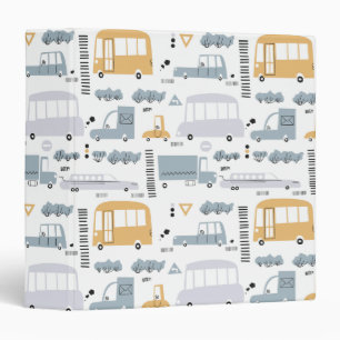 Cute Cars in Traffic Pattern Binder