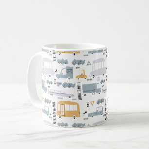 Cute Cars in Traffic Pattern Coffee Mug
