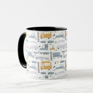 Cute Cars in Traffic Pattern Mug