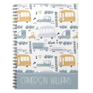 Cute Cars in Traffic Pattern Notebook
