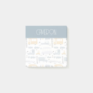 Cute Cars in Traffic Pattern Post-it Notes