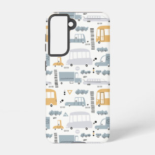 Cute Cars in Traffic Pattern Samsung Galaxy Case