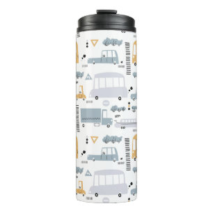 Cute Cars in Traffic Pattern Thermal Tumbler